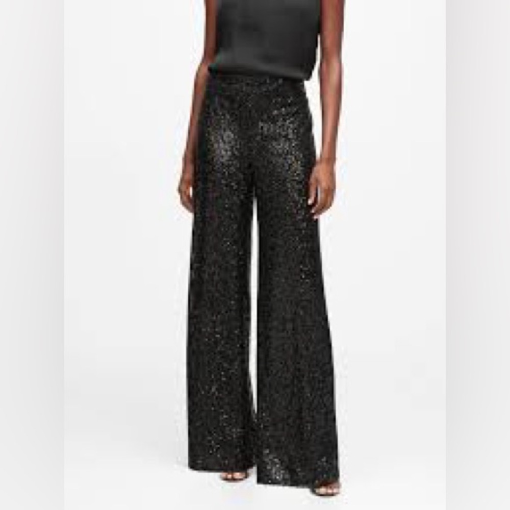 NWT Banana Republic Sequin Wide Leg Pants Women's XS